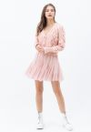 Ruffle Hem Mesh Tulle Mini Skirt in Pink