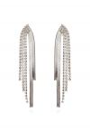 Luxury Diamond Trim Drop Earrings in Silver