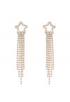 Hollow Golden Star Tassel Drop Earrings