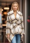 Prairie Check Rabato Coat in Light Tan