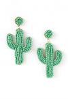 Beaded Cactus Earrings