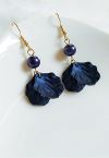 Navy Shimmer Petals Earrings