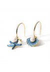 Starfish and Shell Hook Earrings