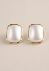 Retro Square Pearl Earrings