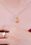 Pure Yellow Crystal Cubic Zirconia Necklace