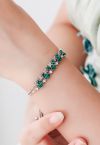 Oval Shape Emerald Gem Diamond Bracelet