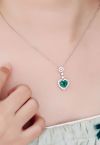 Heart Shape Emerald Gem Necklace