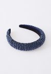 Full Rhinestone Crystal Headband in Navy