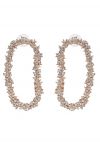 Full Rhinestone Oblong Earrings in Ivory