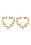 Hollow Out Metal Heart Earrings in Gold