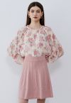 Watercolor Blush Flower Chiffon Top