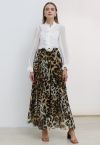 Alluring Animal Print Chiffon Maxi Skirt