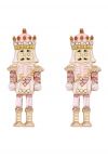 Cute Nutcracker Rhinestone Oil Spill Earrings