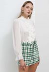 Houndstooth Tweed Mini Bud Skirt