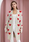 Love Embrace Open Front Knit Cardigan in Ivory