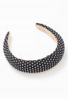 Rhinestone Reticulated Wide Edge Headband in Black