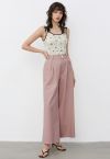 Soft Cotton Wide-Leg Pants in Pink