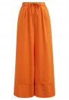 Comfort Linen-Blend Palazzo Pants in Orange