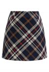 Trendy Plaid Mini Bud Skirt