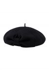 French-Inspired Bowknot Wool Beret in Black