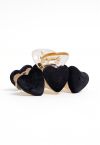 Velvet Heart Shape Hair Claw in Black