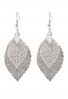 Boho Double Leaf Earrings in Black