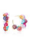 Multicolored Mesh Petals Hoop Earrings