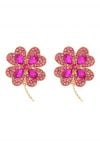 Four-Leaf Clover Earrings in Hot Pink