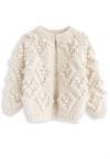 Knit Your Love Cardigan in Ivory For Kids