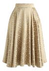 Golden Spot Jacquard Midi Skirt