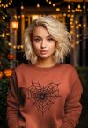 Black Heart Spider Web Pattern Sweatshirt