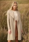 Classy Open Front Knit Coat in Light Tan