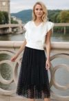 Can't Let Go Dots Mesh Tulle Skirt in Black