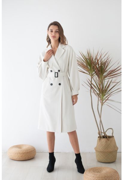 Chicwish Tailored Double-Breasted Belted Trench Coat