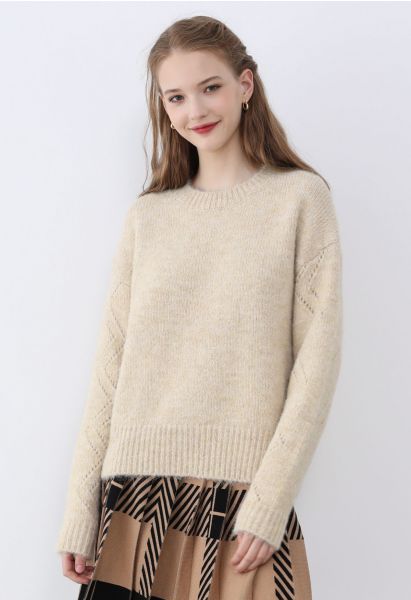 Snug Zigzag Sleeve Knit Sweater