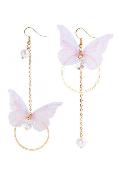 Fluttering Butterfly Dangle Earrings