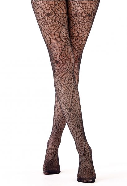 Spider Web Jacquard Fishnet Tights