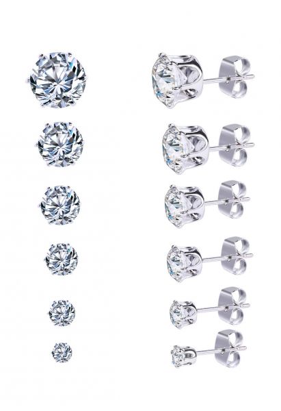 6-Pack Diamante Earrings