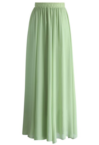 Light Green Long Maxi Skirt