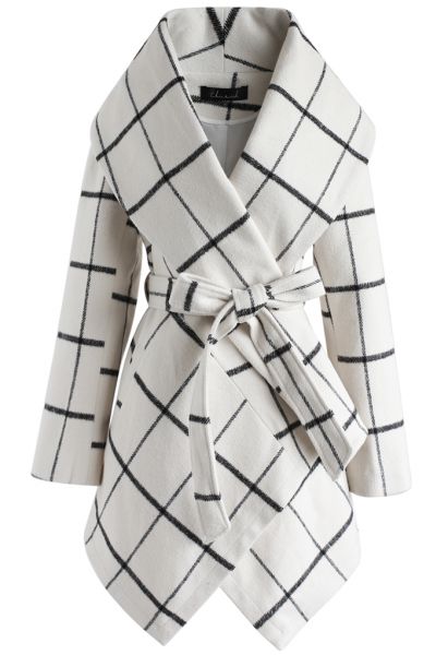 Prairie Grid Rabato Coat in White