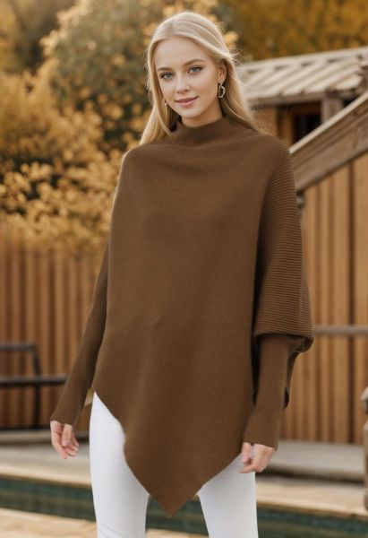 Chicwish Turtleneck Cable Knit Poncho