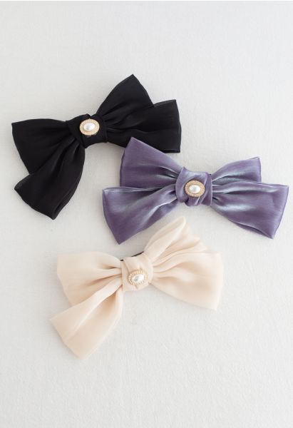 Pearly Big Bow Barrette