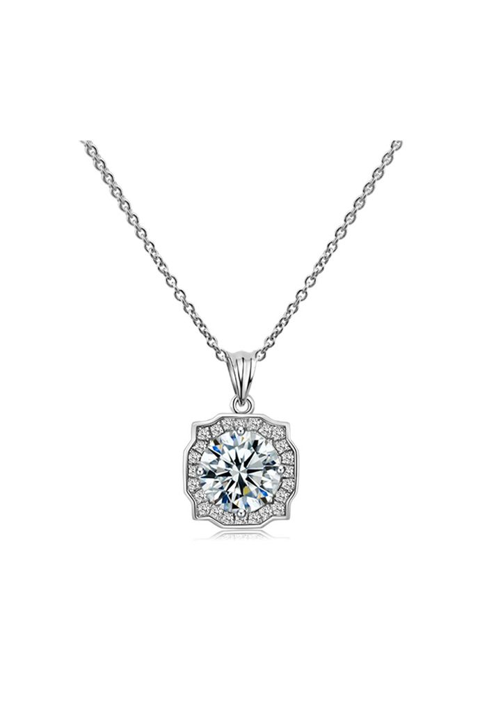 Pointed Edge Moissanite Diamond Necklace - Retro, Indie and Unique Fashion