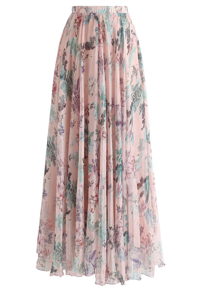 Perfect Summer Vibes: Chicwish Watercolor Maxi Skirt with Free