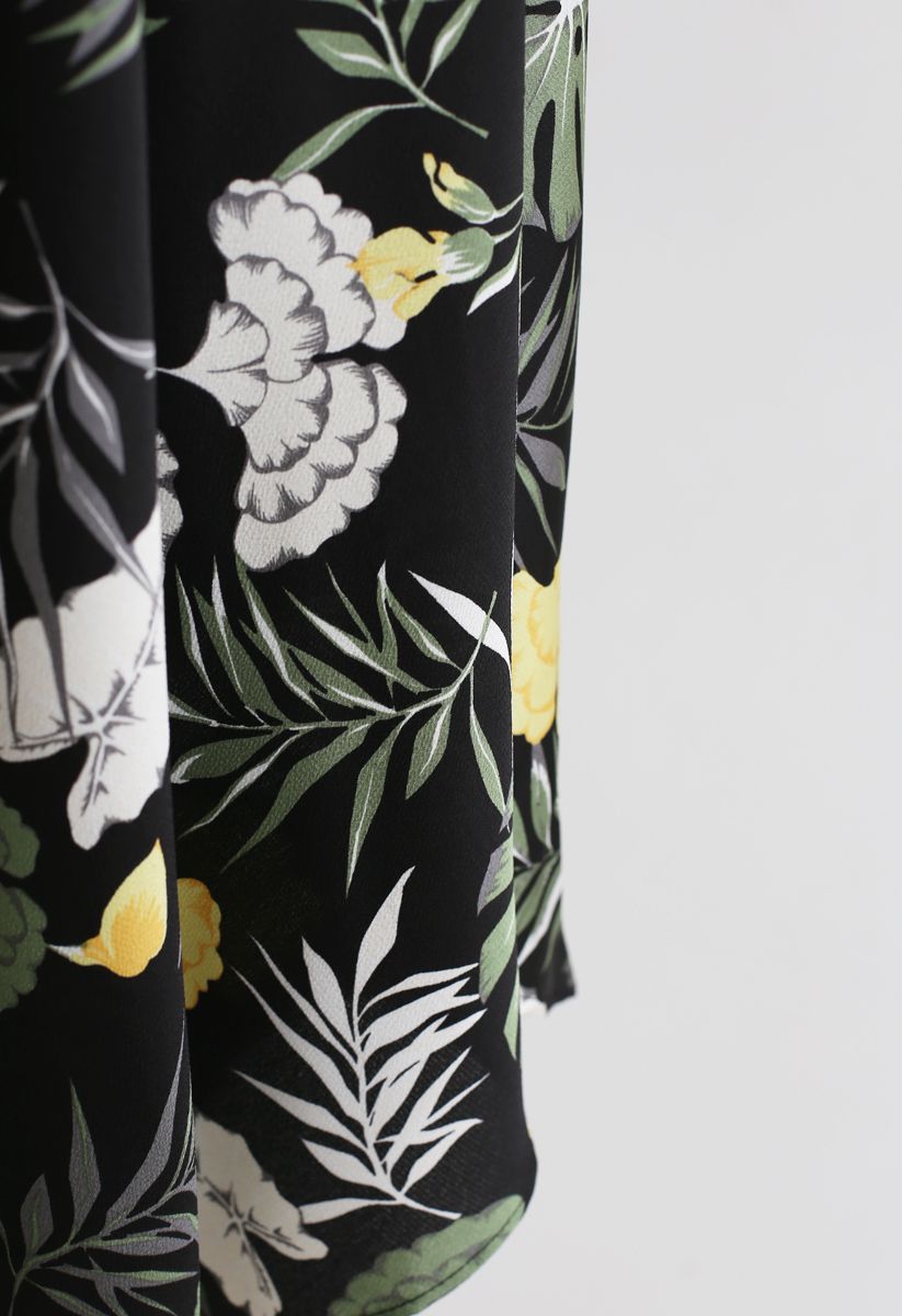 Tropical Leaves Lace Asymmetric Dress - Retro, Indie and Unique Fashion
