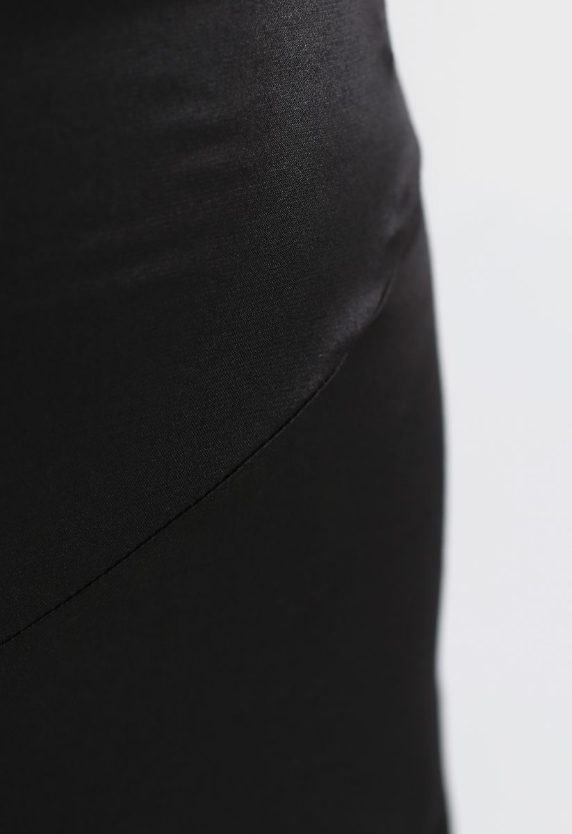 Frill Hem Midi Skirt in Black - Retro, Indie and Unique Fashion
