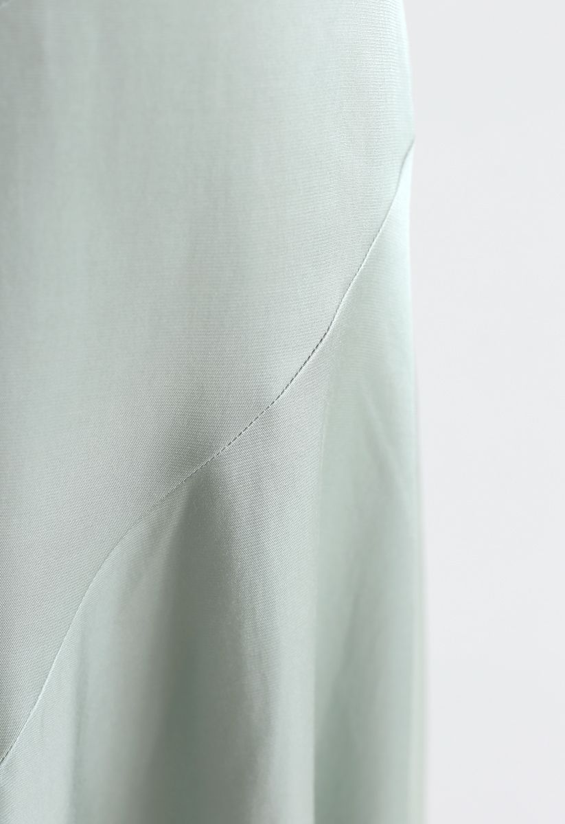Frill Hem Midi Skirt in Mint - Retro, Indie and Unique Fashion