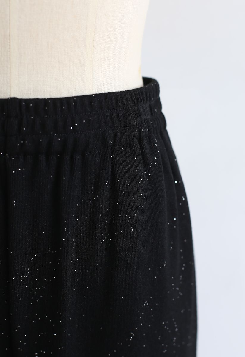 Sparkly Wide-Leg Full-Length Pants in Black - Retro, Indie and Unique ...