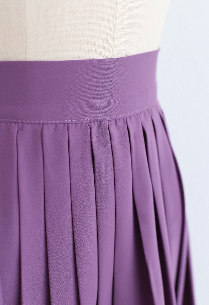 Pleated Mini Skirt in Purple - Retro, Indie and Unique Fashion