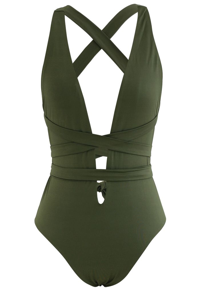 Statement One Piece Swimsuit - Olive